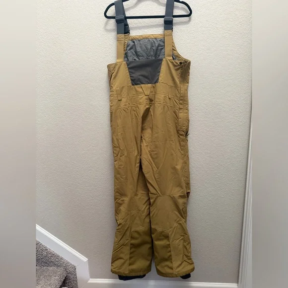 REI Co op Powderbound Insulated Bib Snow Pants Mens Tan Camel Ski Snowboard Gorp - Picture 2 of 5